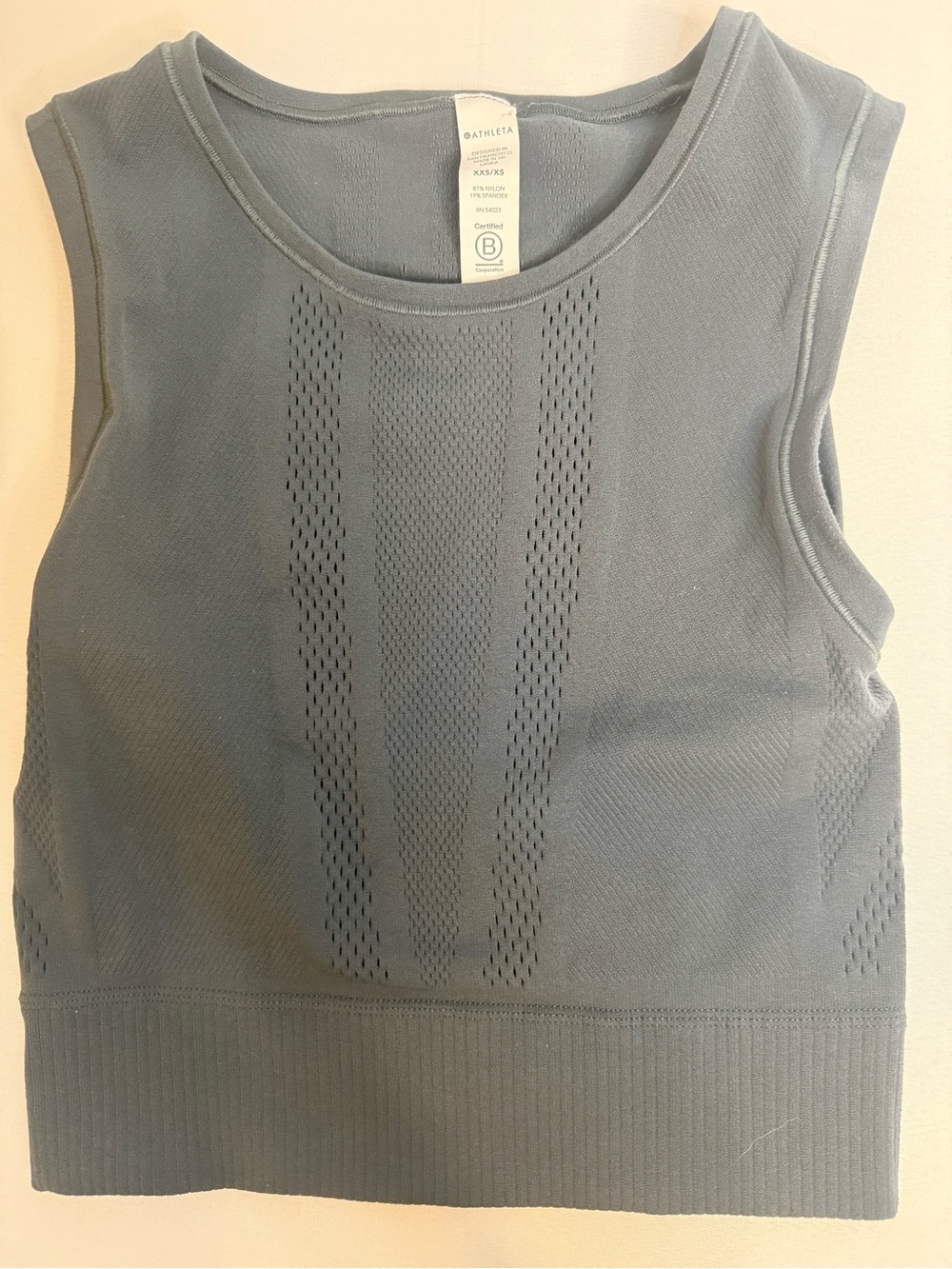 Athleta Black Seamless Cropped Active Tank XXS/XS